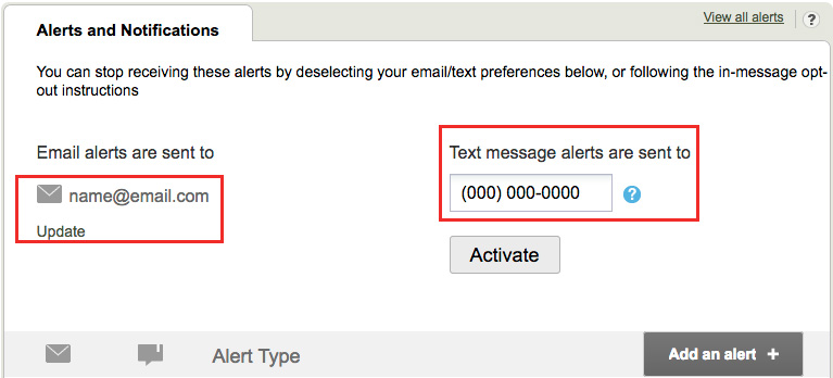 alerts notification screen shot example