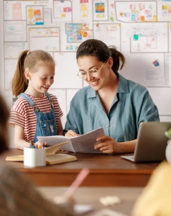 a teacher and a young student