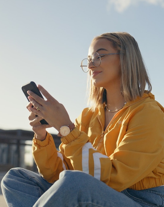 girl on her mobile device